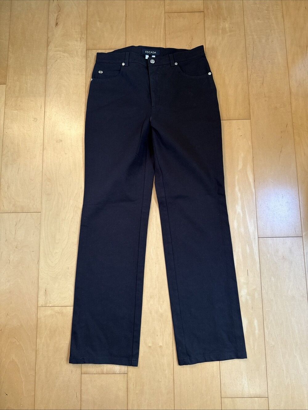 CHOCOLATE BROWN STRAIGHT LEG PANTS Escada Size 38 Medium Women’s Stretch Cotton